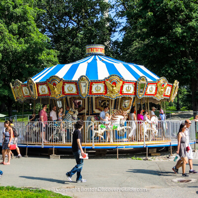 Boston kids attractions:  Carousel on Boston Common