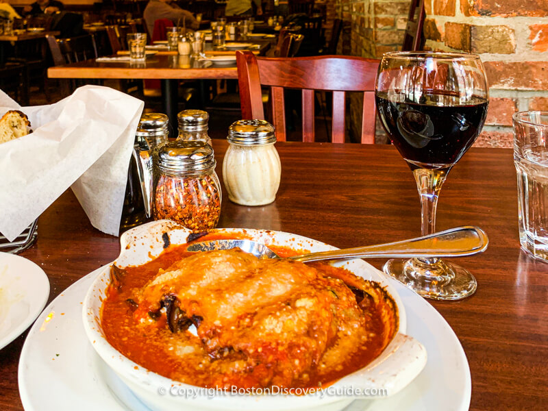 Baked eggplant at Antico Forno in the North End