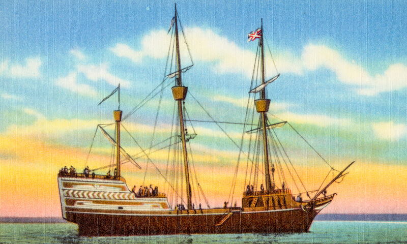 The Arbella, as depicted in an early 20th century postcard now in the Boston Public Library