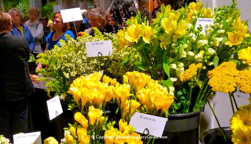 Boston Flower and Garden show - flower arranging demo