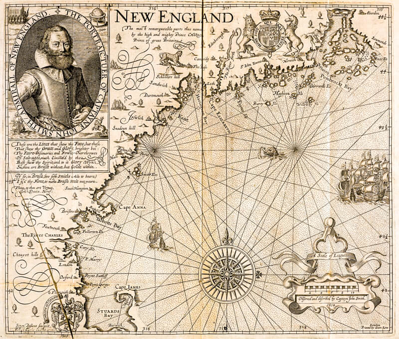 Captain John Smith's 1616 map of New England 