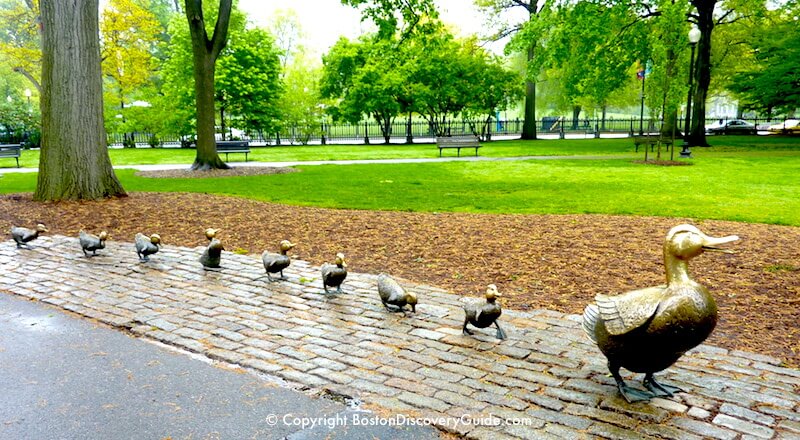 Make Way for Ducklings Statues in Boston's Public Garden
