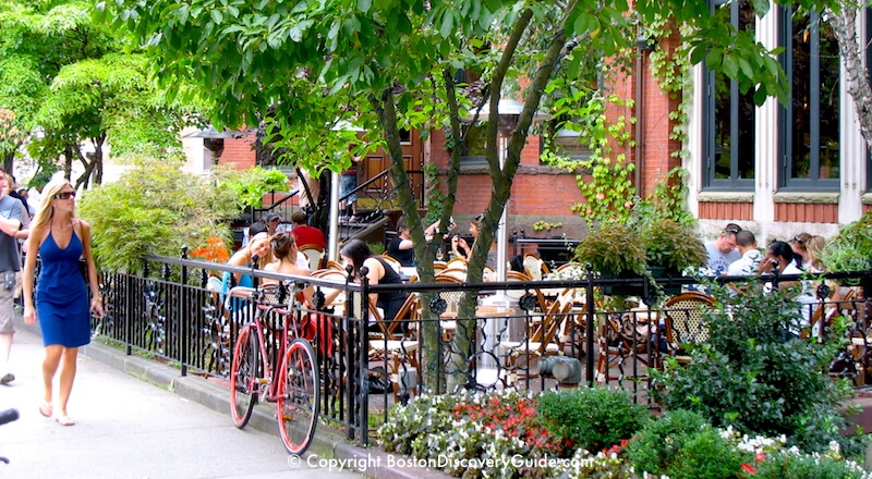 Outdoor dining in Boston's Back Bay