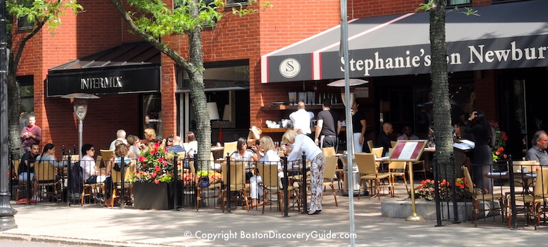 Stephanie's outdoor seating area in Boston's Back Bay