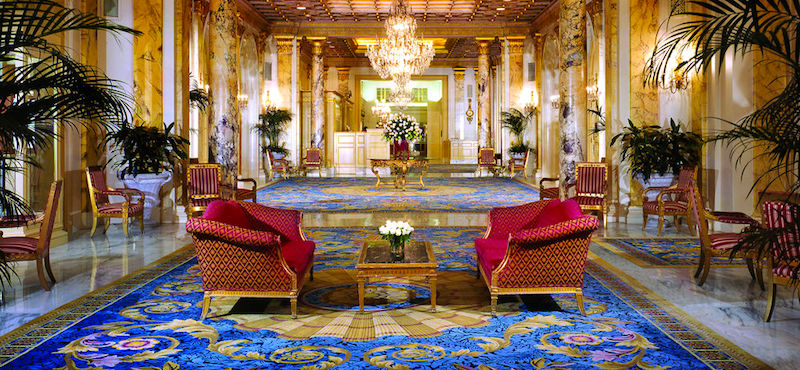 Lobby of Fairmont Copley Hotel in Boston