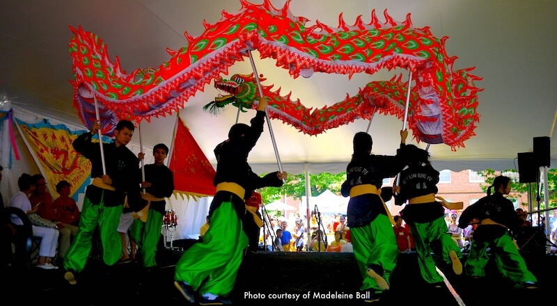 Dragon dance at the  Boston Dragon Boat Festival - photo courtesy of Madeleine Ball
