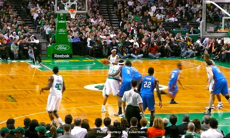 Celtics playing a home game in TD Garden