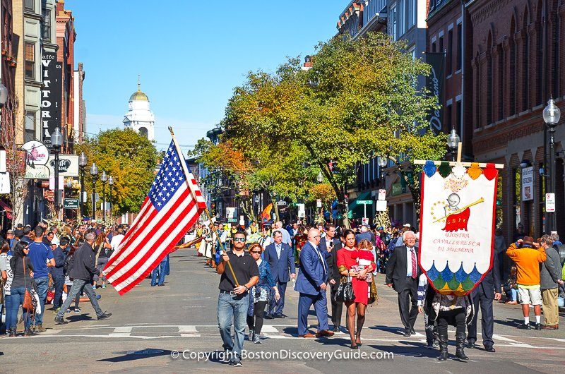 Columbus Day parade in Boston's North End